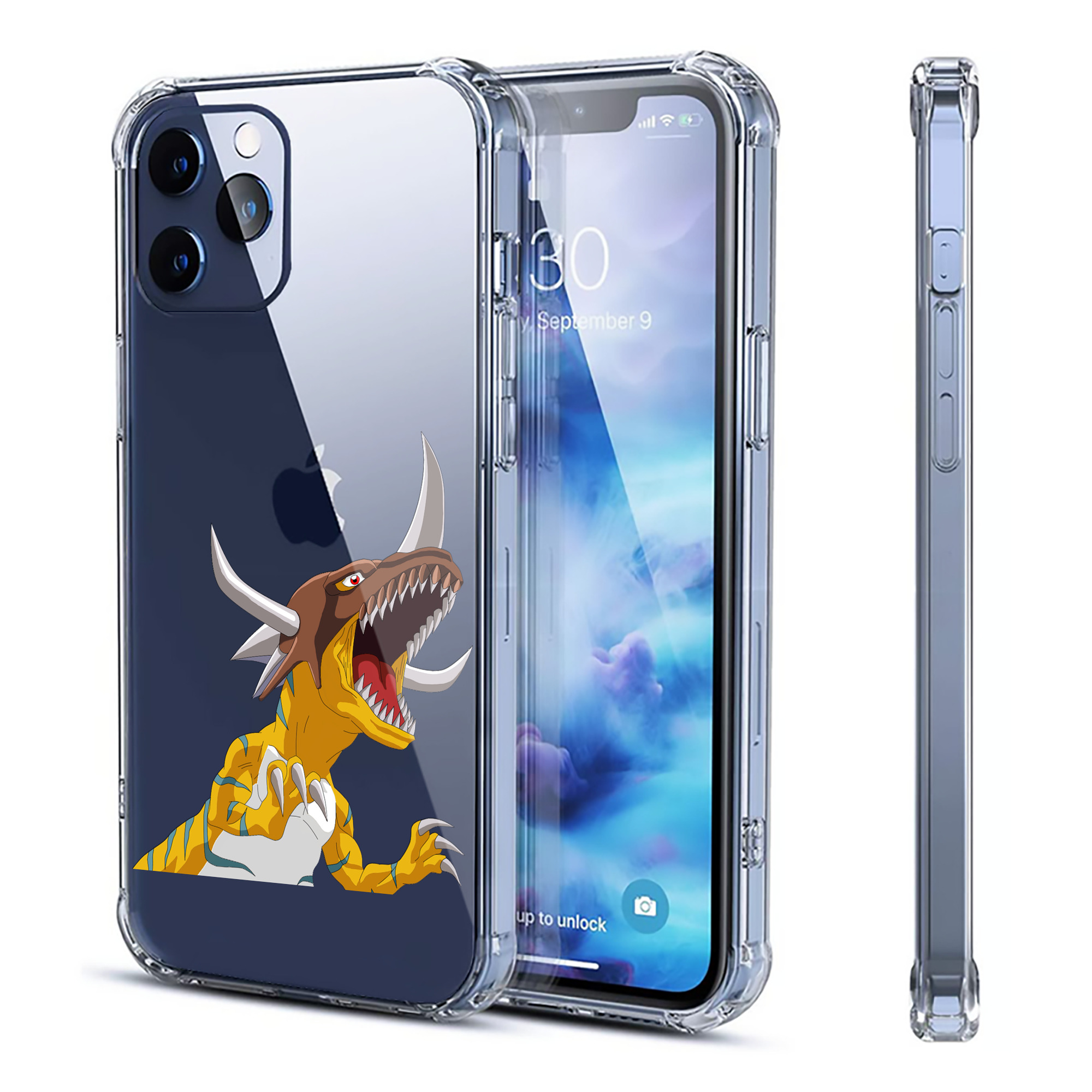 （画像用） Digimon デジタルモンスター/デジモン 【iPhone 12シリーズ対応】透明スマホケース（クリアソフトケース）